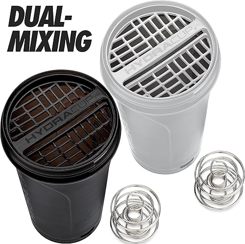 Miniatura 7 de Hydra Cup Pro Paquete de 2 con gancho de transporte oculto, botella agitadora de proteínas resistente de 28 onzas, licuadora de barra de acero