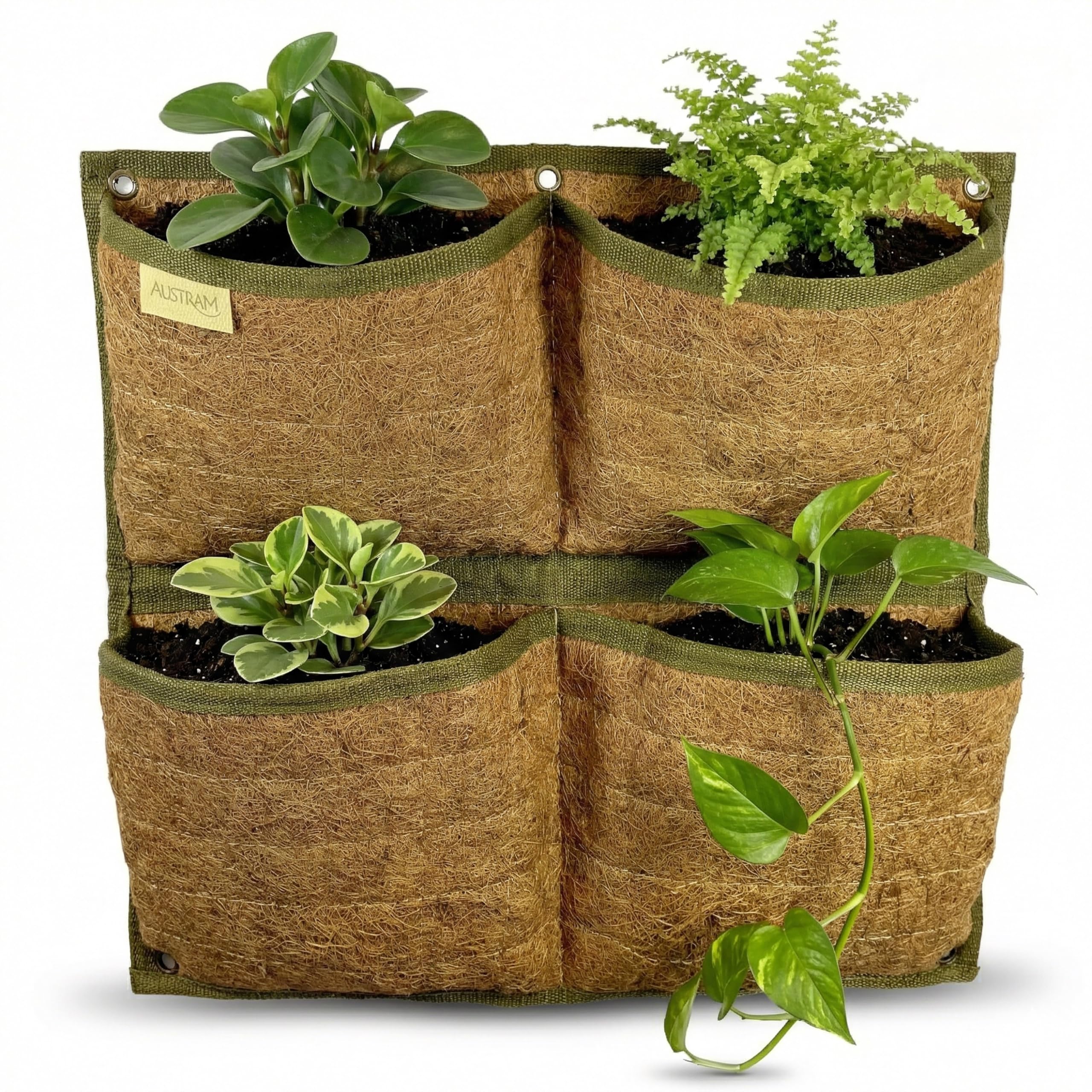 Austram Vertical Garden Planter, 4 Pocket, Vertical Planter, wall planters for Outdoor Plants, Plant wall, Hanging planters for Indoor Plants, for