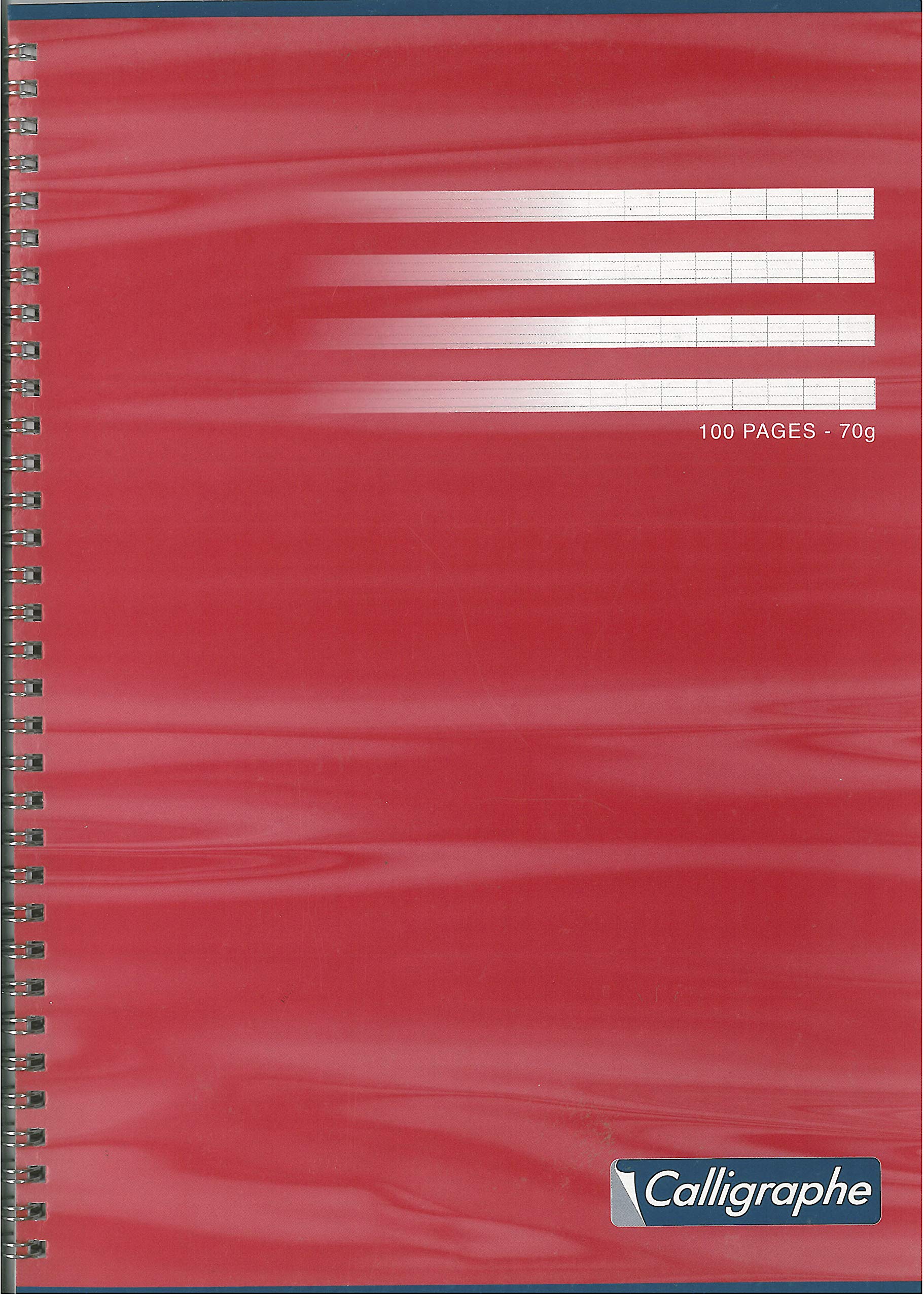 Calligraphe 2406C Set of 10 Spiral Notebooks (Clairefontaine) - A4 21x29.7cm - 100 Seyes Ruled Pages - 70 g White Paper - Varnished Card Cover - Random Colours