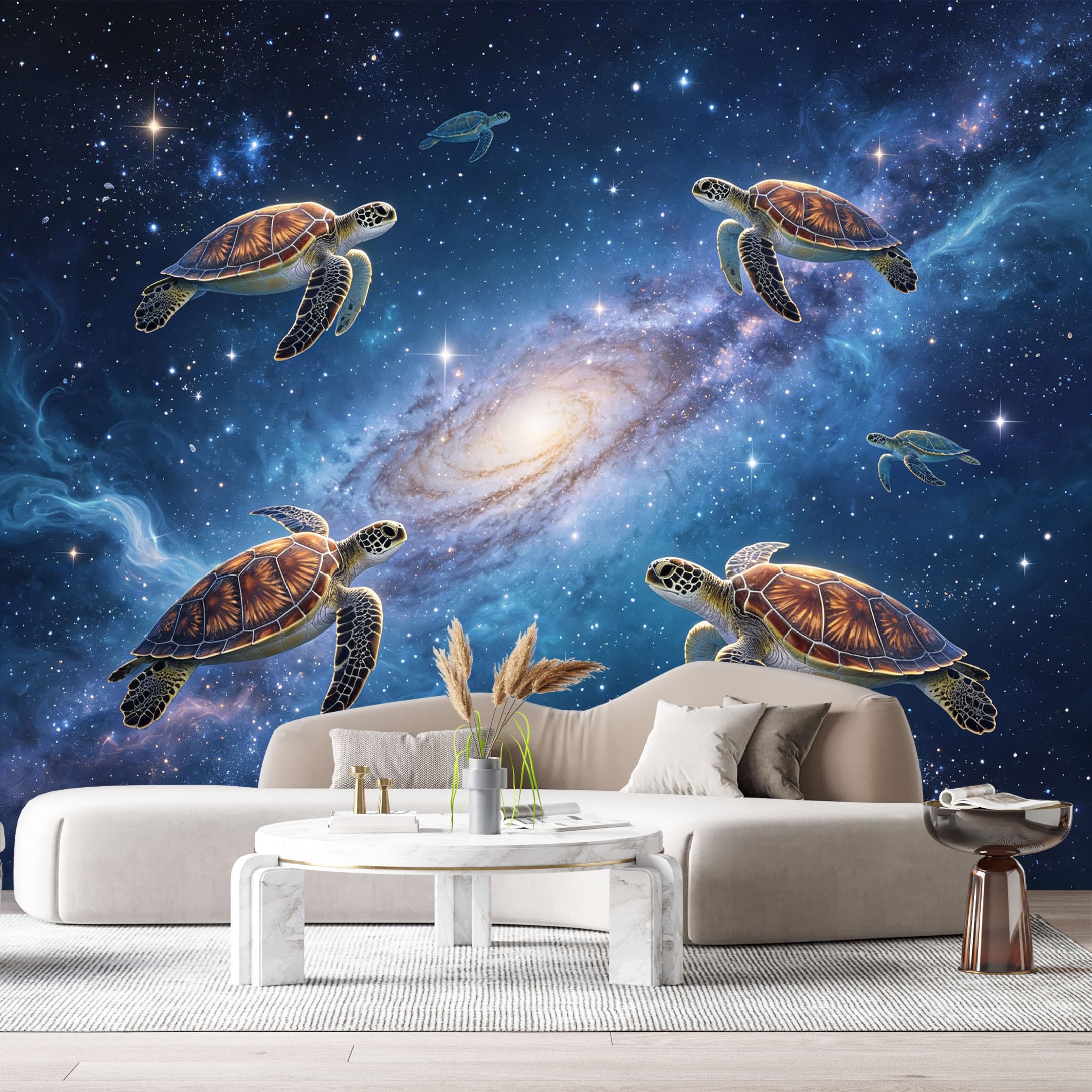 Custom Size Wall Murals Deep Space Galaxy Sea Turtles Abstract Contemporary SelfAdhesive Wall Fabric Removable Large Wallpaper for Photo Living Room