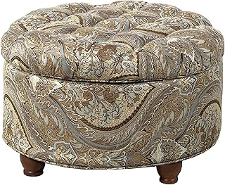 Homepop Home Decor |N8264-F1044 | Large Button Tufted Woven Round Storag...