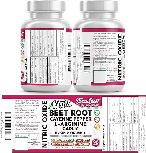 Miniatura 8 de Clean Nutra VascuBoost - Suplemento de raíz de remolacha, pimienta de cayena, L-arginina, ajo e hibisco  Fórmula de apoyo de circulación todo en uno