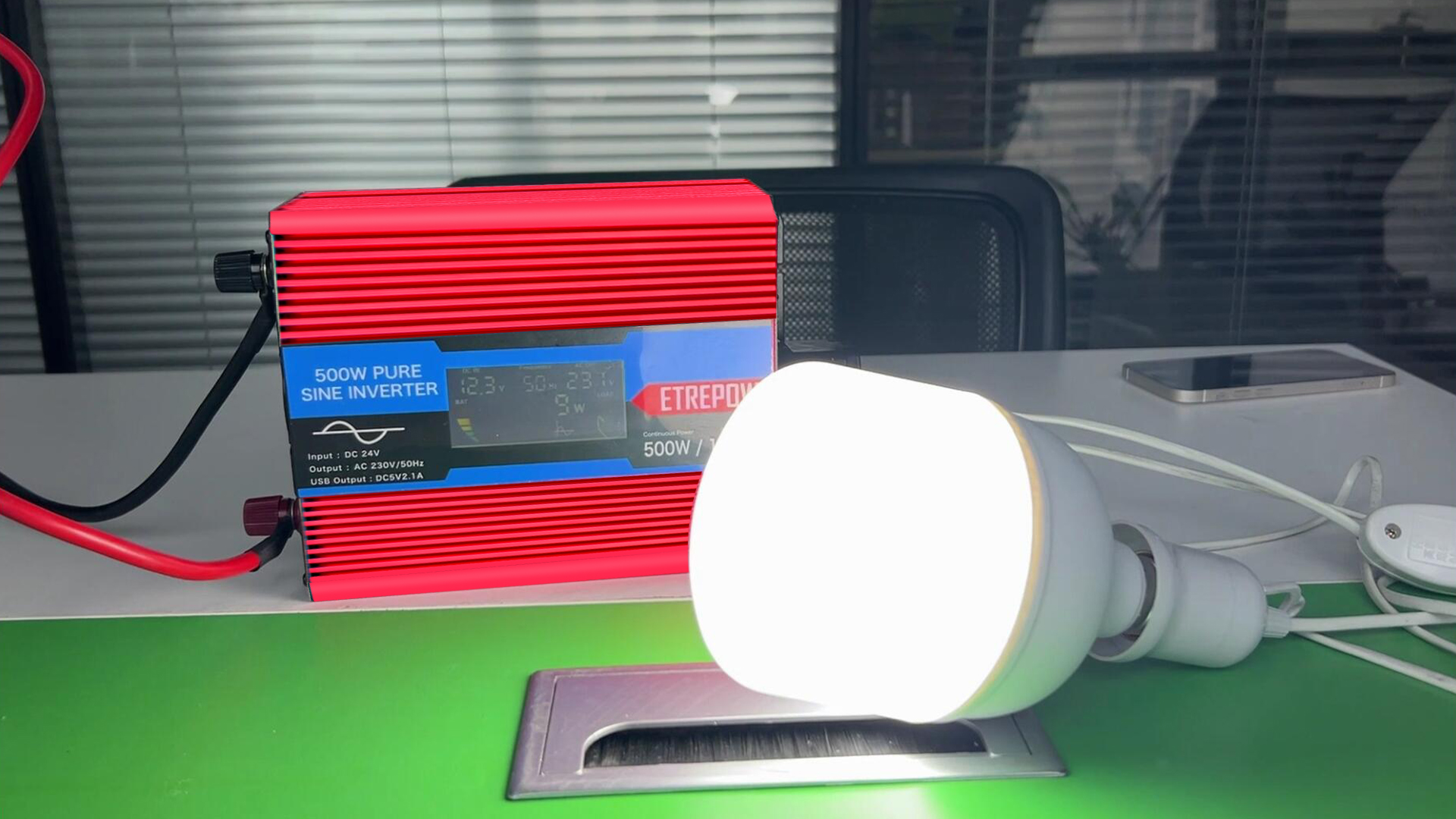 Convitronic 500 Inverter Di Corrente 12V A 230V, 500W, Per Camper E Roulotte
