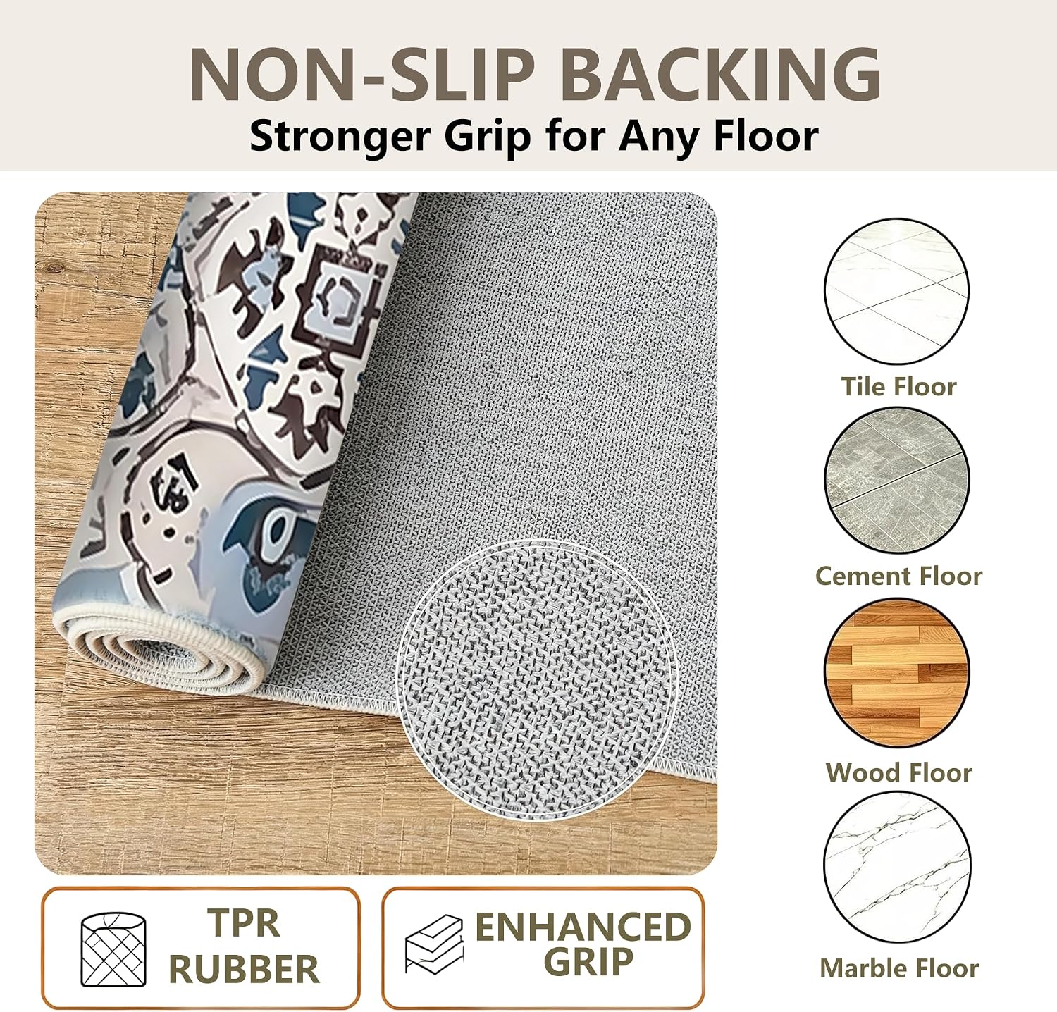 Non-Slip Washable Boho Kitchen Rug Set of 3 image 3