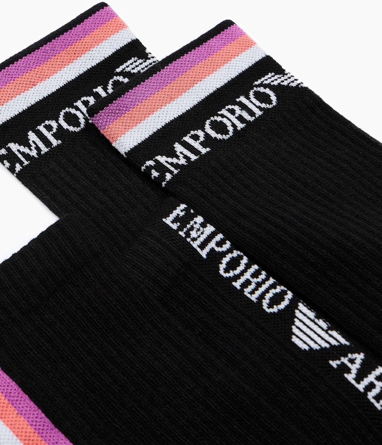Emporio Armani Women's 2 Pack Logo Short Crew Socks