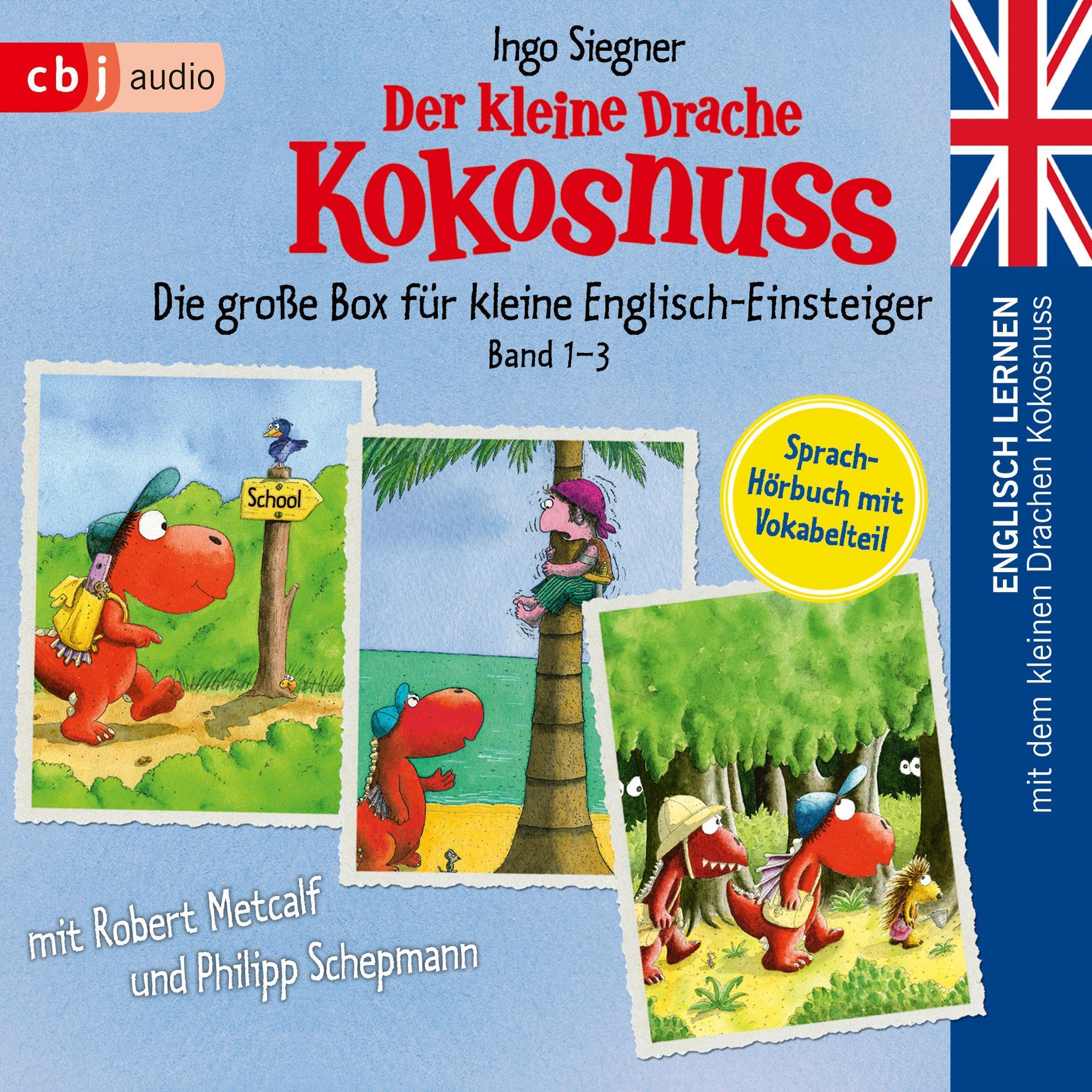 Englisch lernen mit dem kleinen Drachen Kokosnuss. Die große Box für kleine Englisch-Einsteiger: Der kleine Drache Kokosnuss kommt in die Schule - Hab keine Angst! - Schulausflug ins Abenteuer