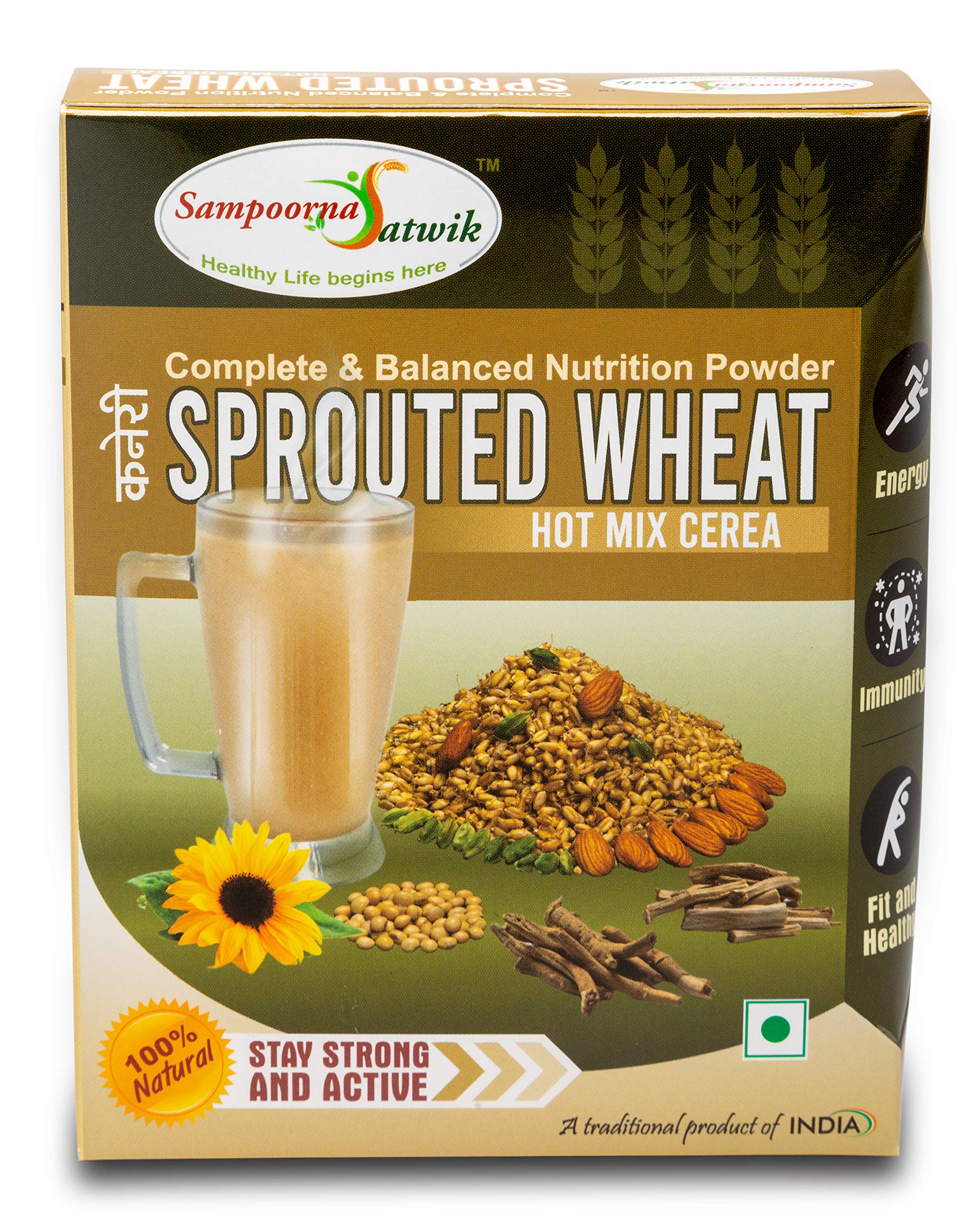 Sampoorna Satwik Sprouted Wheat Hot Mix Cereal, 200gm(No Added Sugars & Preservatives)