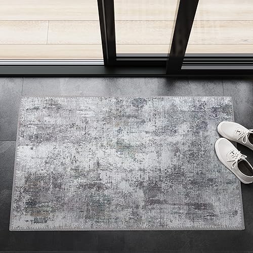 Miniatura 4 de GLN Rugs Contemporary Collection - Alfombra moderna, lavable a máquina, contemporánea, antideslizante, abstracto, para sala de estar, dormitorio,