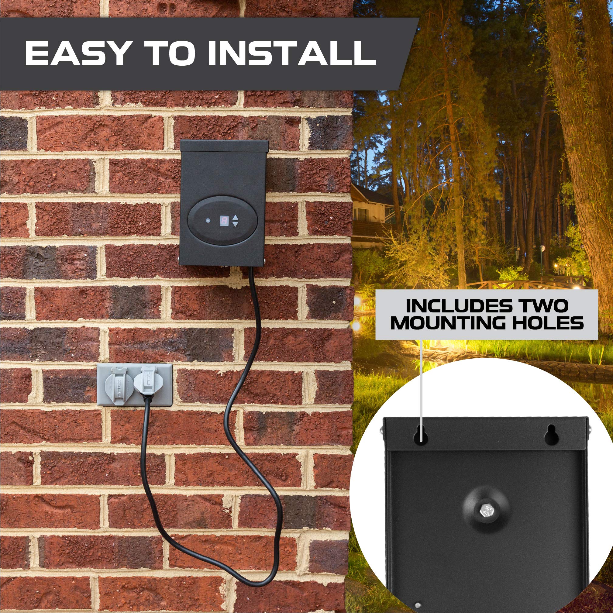 200 Watt Low Voltage Transformer for Landscape Lights 120V AC to 12V