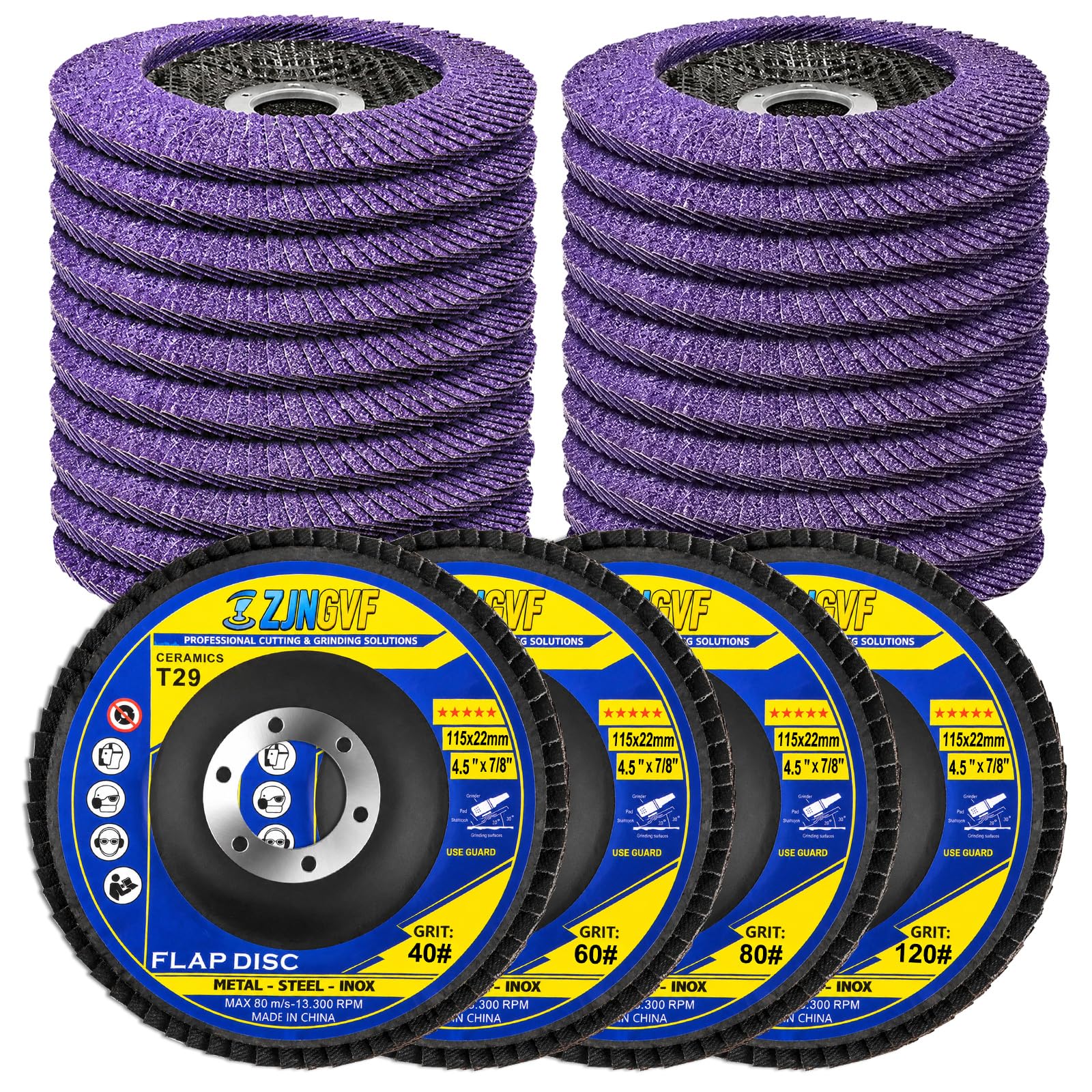 Purple Ceramic Flap Discs - Angle Grinder Abrasives -10