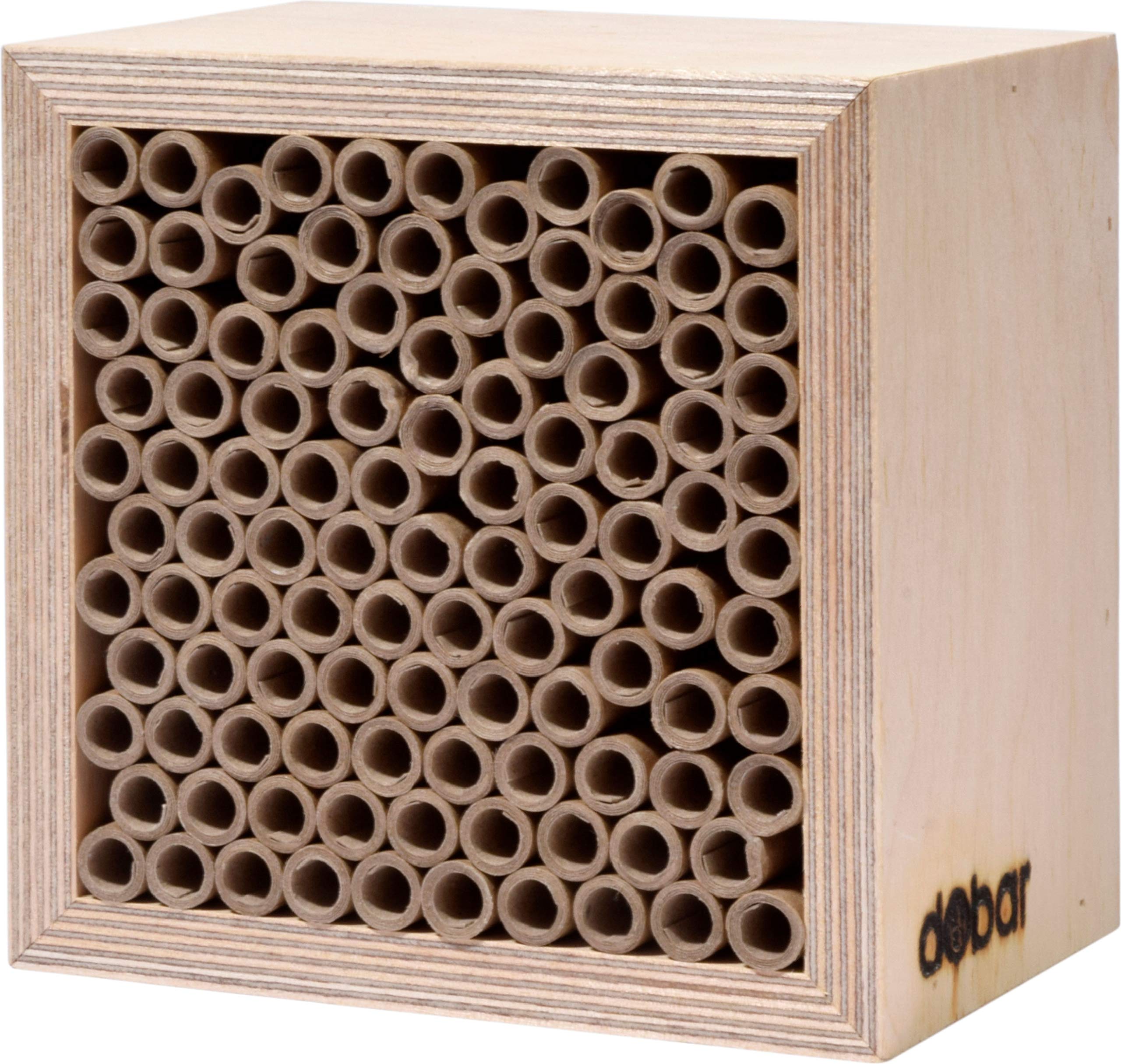 LUXUS-INSEKTENHOTELS 28410e Großes Profi-Wildbienenhotel - Wildbienen-Nisthilfe Holz - Insektenhotel mit Schutzrahmen - Wildbienenhaus Buchenholz Papierröllchen - 45 x 15 x 31 cm