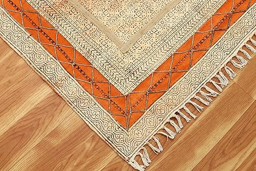 Miniatura 9 de Colección - Alfombra rectangular de 2 x 3 pulgadas, color bronce y amarillo, de algodón, Kilim oriental, para interiores y exteriores, alfombra de