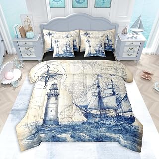 Feelyou Nautical Sailboat Comforter Set image