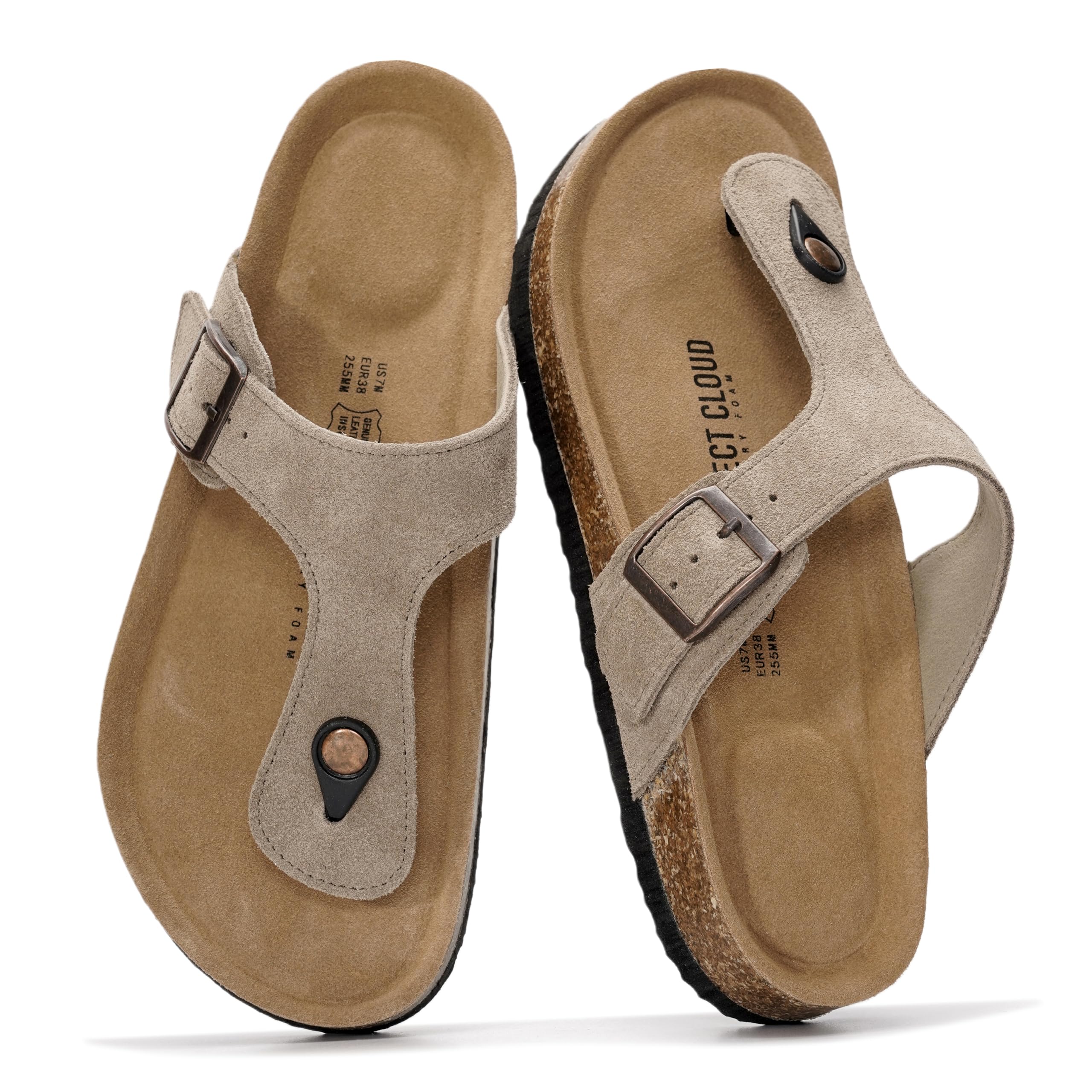 Project Cloud Genuine Leather Thong Sandals Women Water-Resistant Beach Essentials Womens Sandals - Flip Flops for Women Footwear