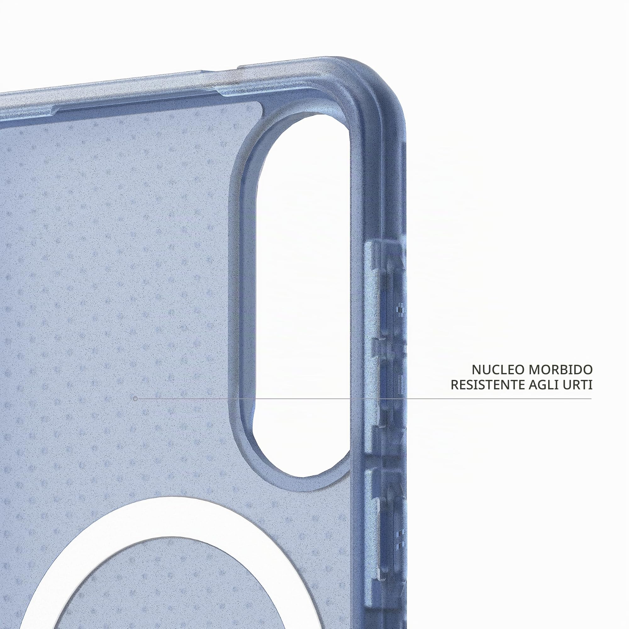Urban Armor Gear Dot Case per Samsung Galaxy S25 Edge Custodia (Anello magnetico, Designed for Samsung certificato, Ricarica wireless compatibile) cloud (blu trasparente)