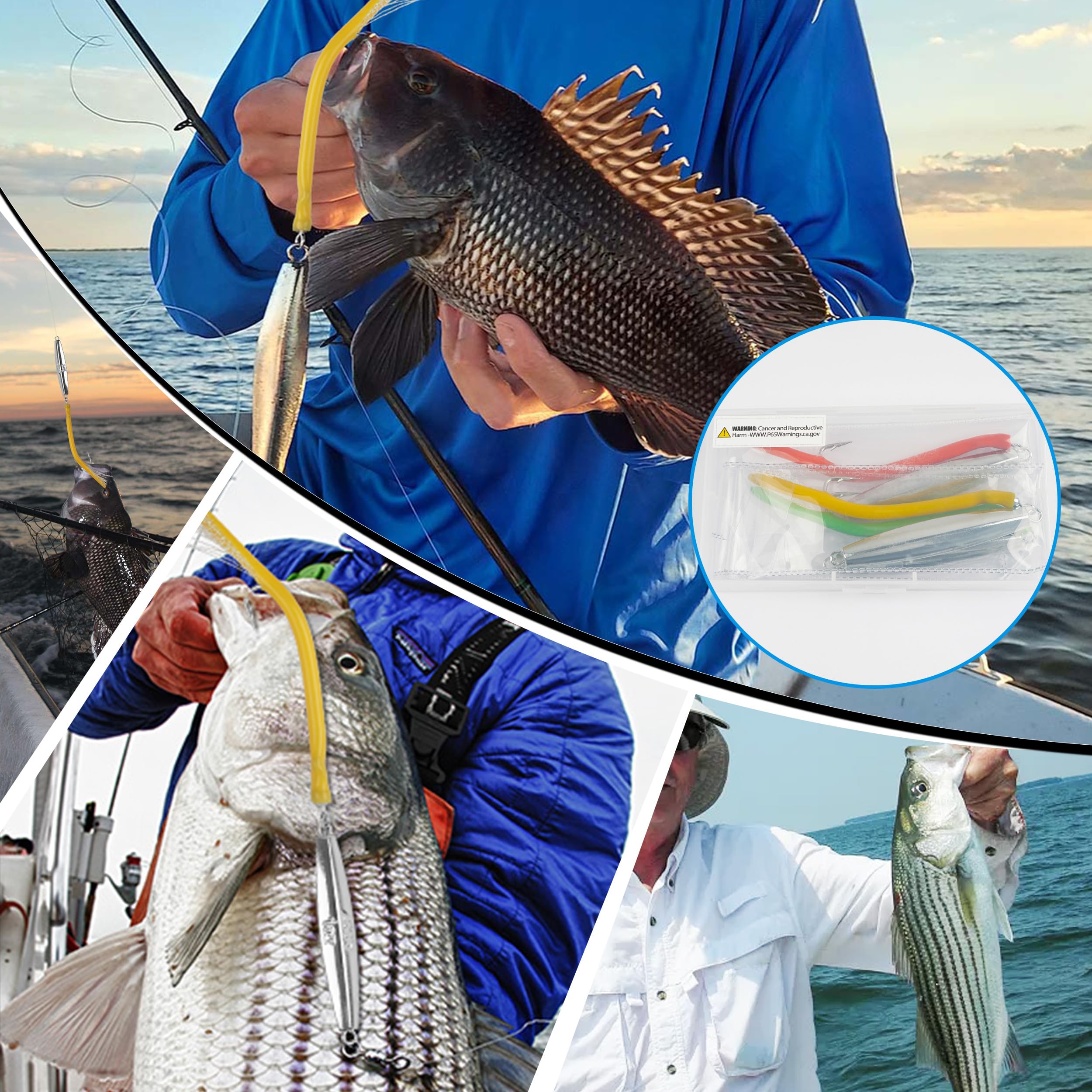 Esca da pesca in acqua salata, 3 pezzi, con diamanti a righe, per spigola, jigging, con ganci per esche in mare profondo, pesca offshore, pesca in metallo pesante, da 1 oz-113,4 g