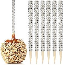 32 PCS Bling Candy Apple Bamboo Sticks, Caramel Apple Wooden Pointed Ske...