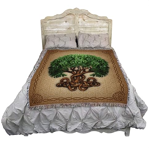Miniatura 2 de Pure Country Weavers Brigid Ashwood - Manta de árbol de la vida celta – Manta de regalo tejida de algodón – Fabricado en los Estados Unidos (72 x 54