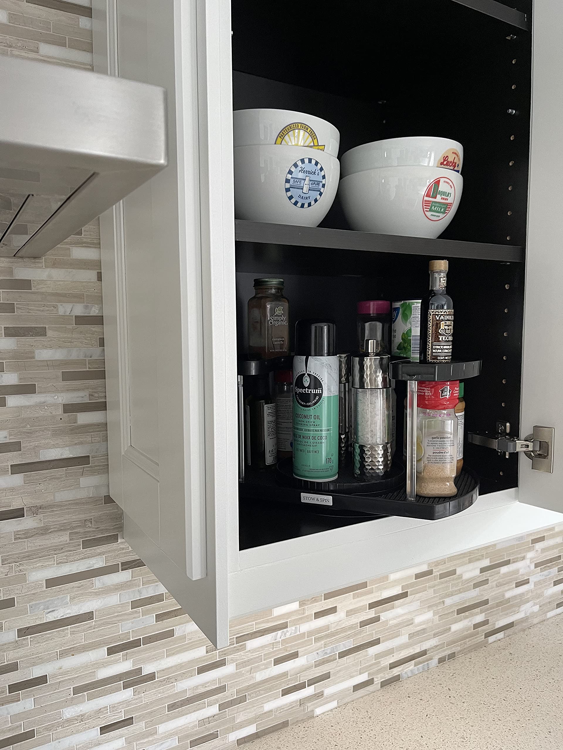 Buy Stow & Spin 2 Tier Lazy Susan Turntable Spice Rack Organizer