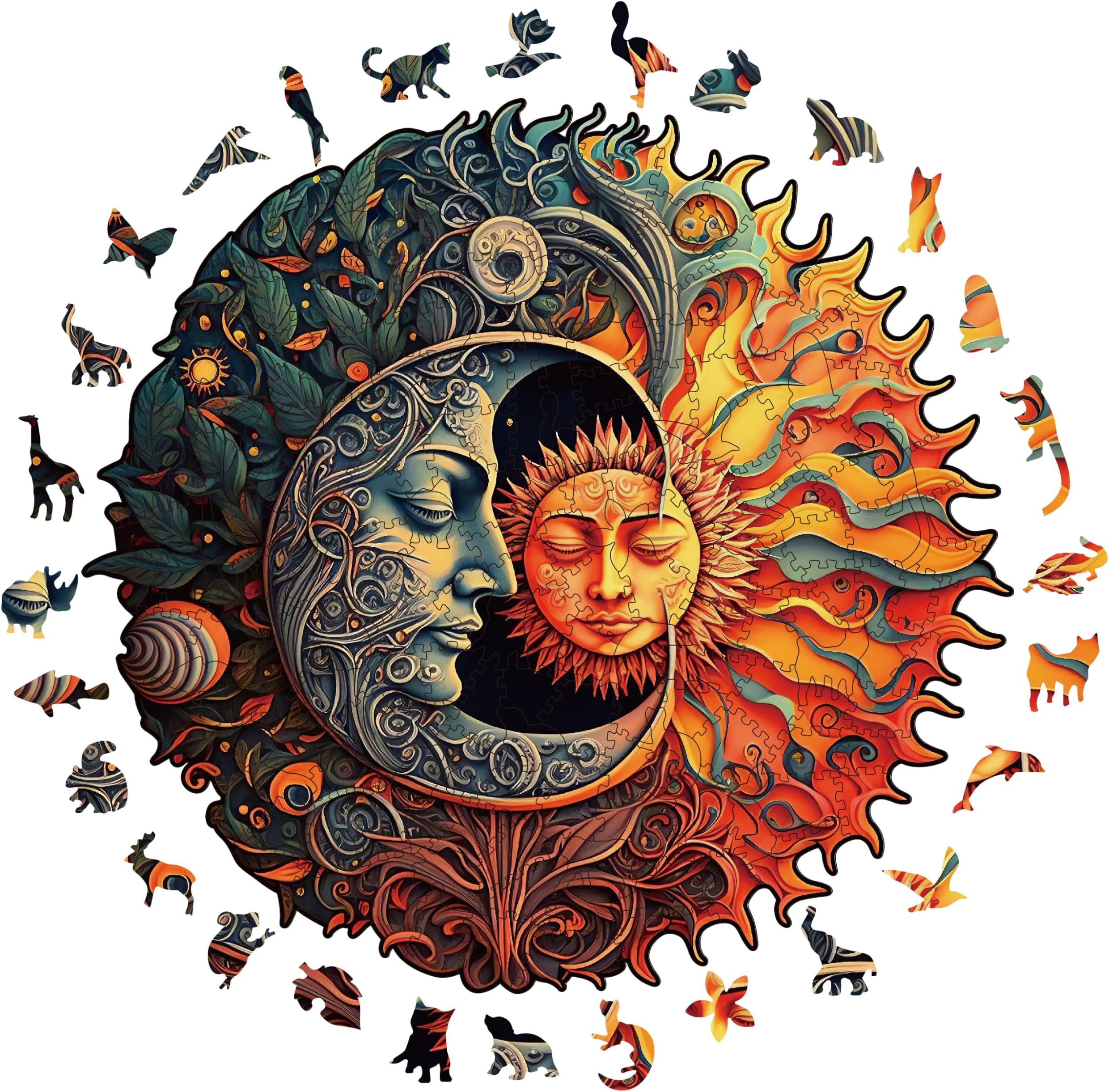 Wooden Puzzles for Adults, 200 Pieces Wood Puzzles, Irregular Animal Shaped Unique Wooden Jigsaw Puzzles, Creative Ghristmas Gift for Teenagers and Adults