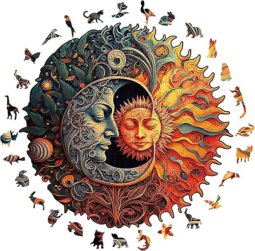 Rompecabezas de madera para adultos, 200 piezas únicas irregulares de madera con forma de animal, regalo creativo para adolescentes y adultos