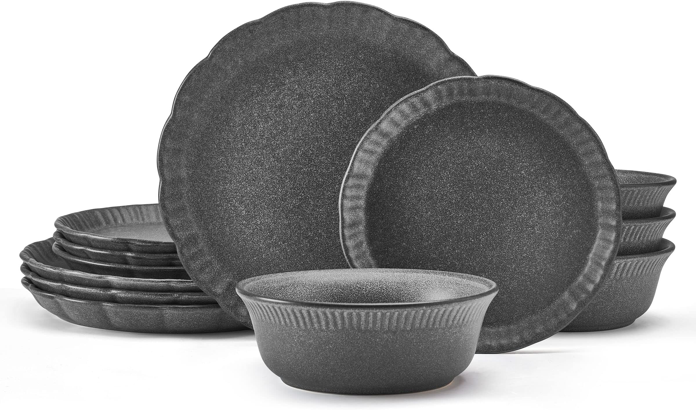 PfaltzgraffNoah 12 Piece Dinnerware Set, Service For 4, Gray