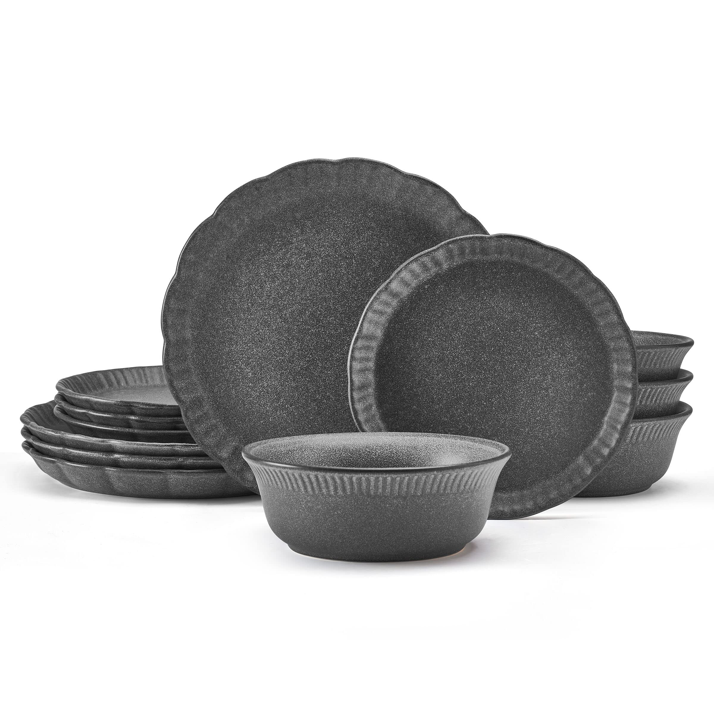 PfaltzgraffNoah 12 Piece Dinnerware Set, Service for 4, Gray