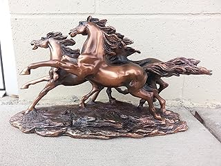 Treasure of Nature Bronze Finished Resin Sculpture 3 Running Horses 14