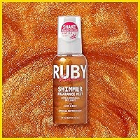 Vista 2 de Ruby Kisses Spray de fragancia brillante para el cuerpo y el cabello, espray de perfume corporal con purpurina de vainilla, perfume para la piel