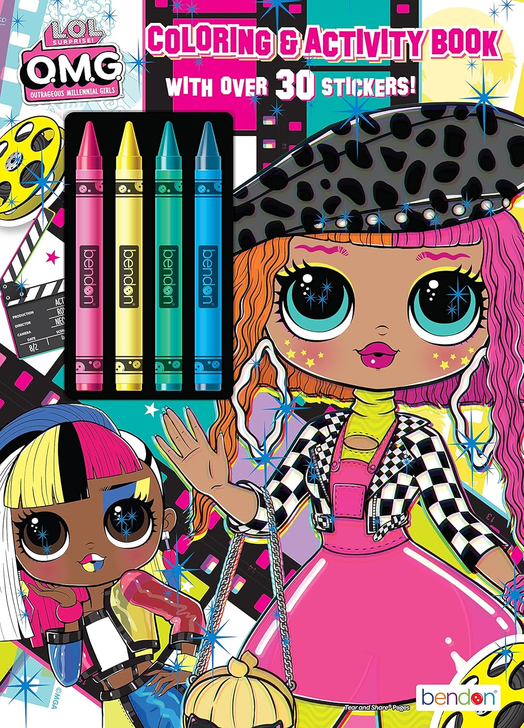 LOL Surprise OMG 48 Page Coloring Book with 4 Crayons