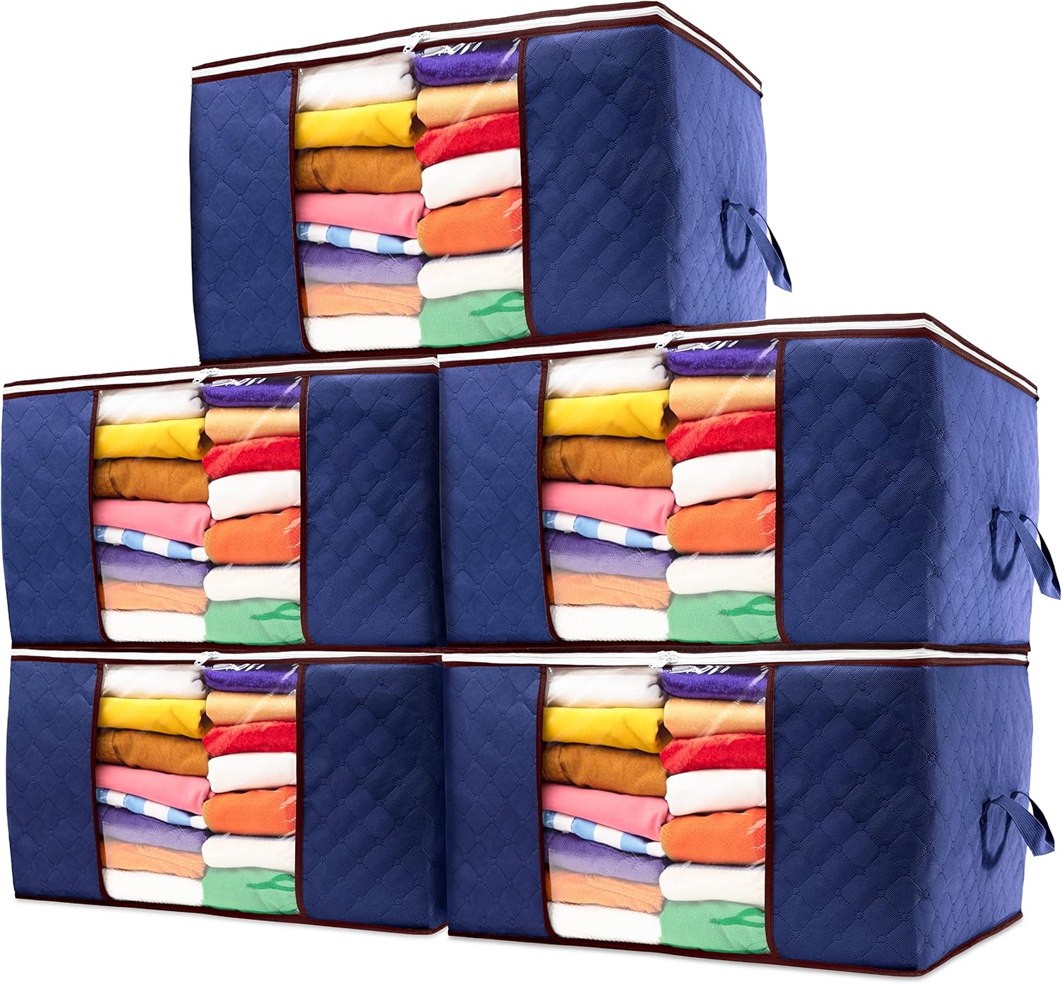 Stackzy Large Clothes Storage Bags Sturdy Fabric Closet Organiser