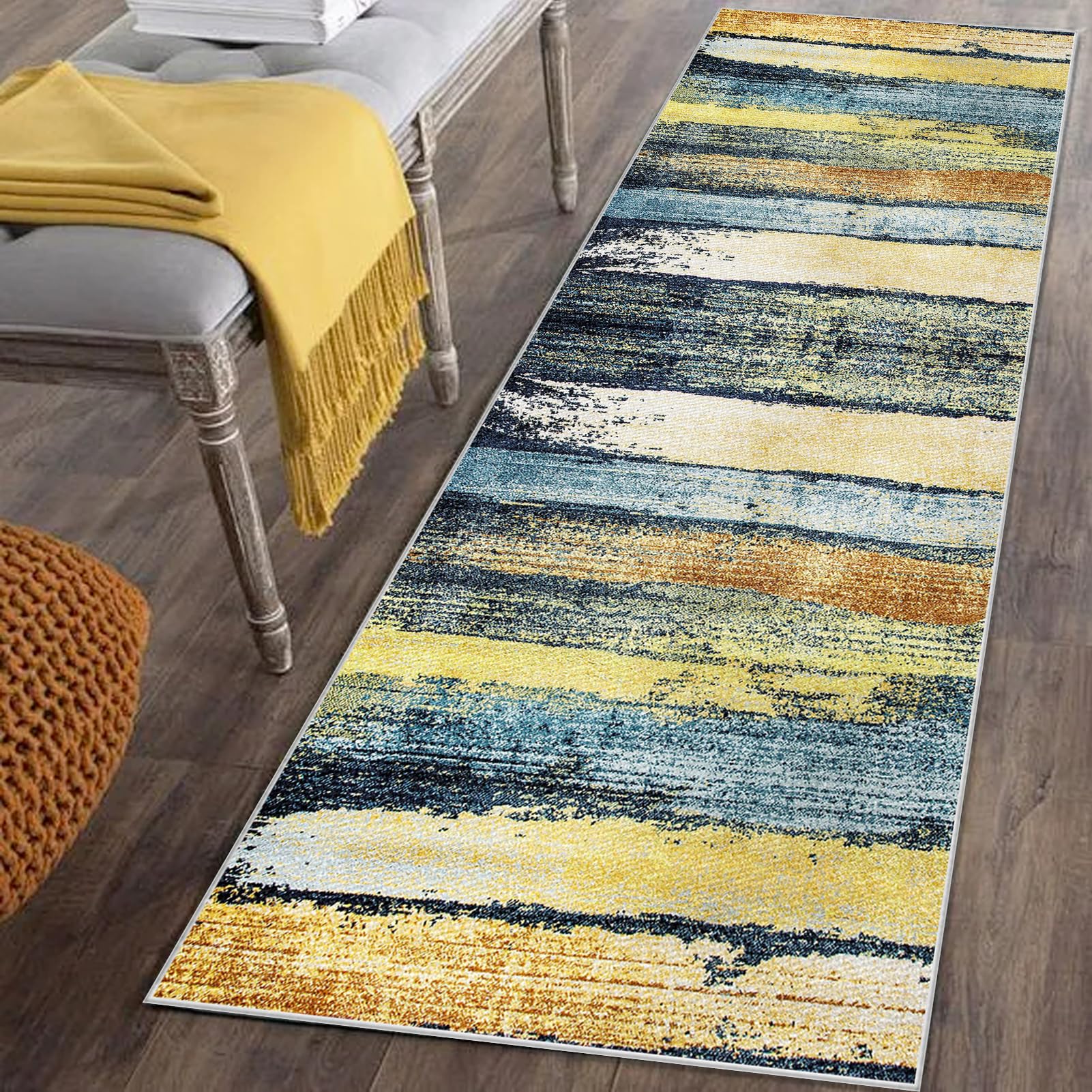 Washable Hallway Runner Rug 70 x 280 cm Non-Slip Kitchen Carpet Runners for Hallways Hall Runner Narrow Rug Kitchen Rugs Absorbent Door Mat Entryway Runner Rug Carpet Floor Mat for Hallways Kitchen