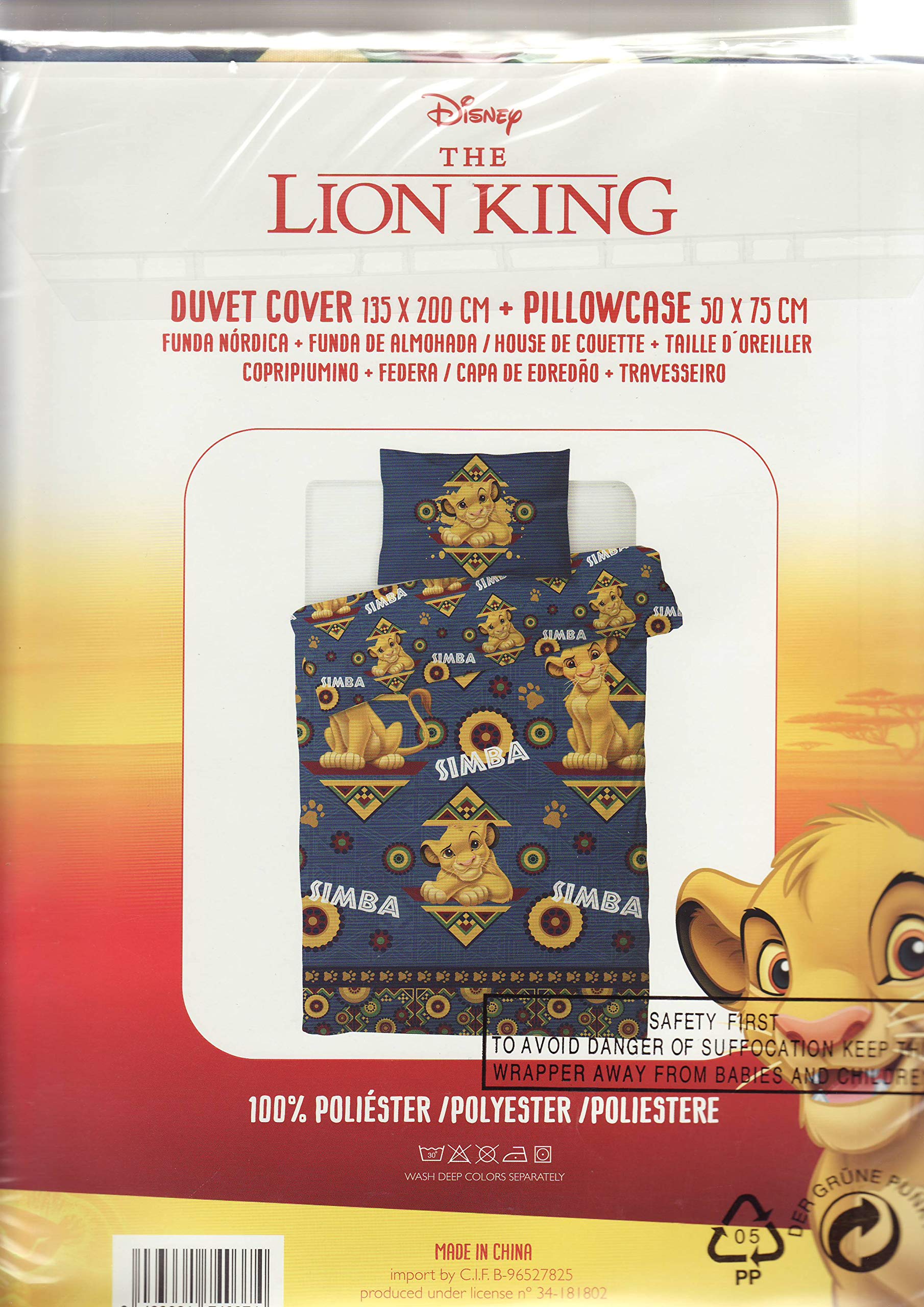 Disney® The Lion King "Simba" Single Duvet Cover Set Buy Online in UAE