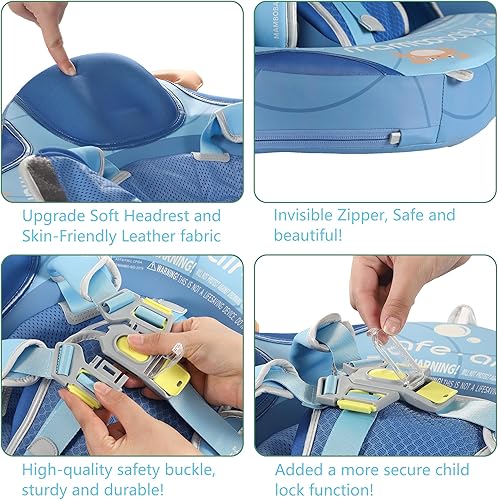 Miniatura 58 de Mambobaby Flotador con dosel, flotadores de piscina para bebé, no inflables, flotadores de natación para bebé, flotadores de seguridad