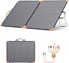 200W Portable Solar Panel, Foldable Solar Charger for Portable Power Station, 23.5% Efficiency IP68 Waterproof, 20V Output with 2 Reinforced Kickstands for Camping Essentials RV Blackout