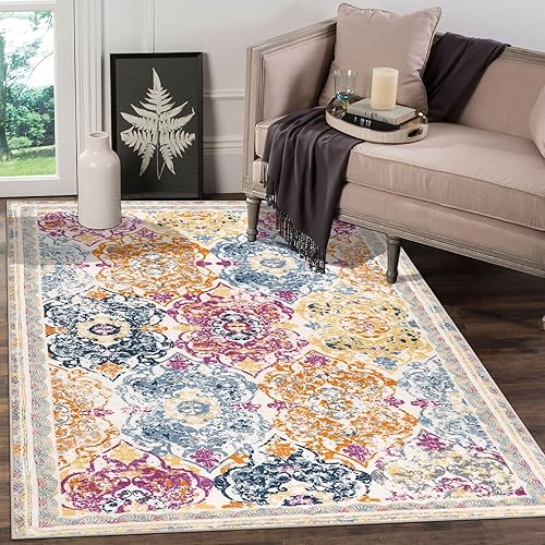 Vaukki Alfombra para sala de estar, vintage lanudo y suave, alfombra de área de cocina antideslizante, alfombra lavable de granja para dormitorio,