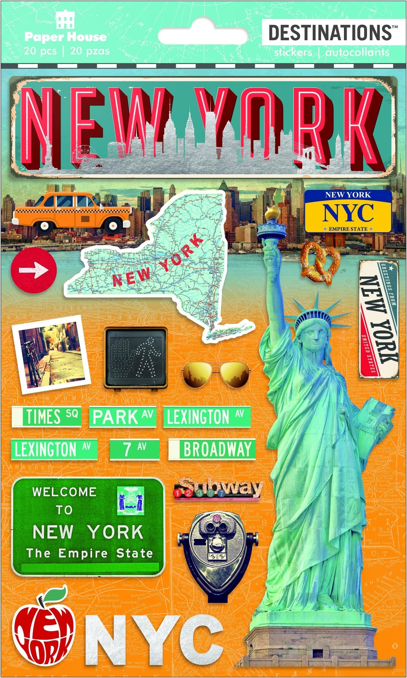 Paper House Productions Travel York City 2D Stickers, 3-Pack