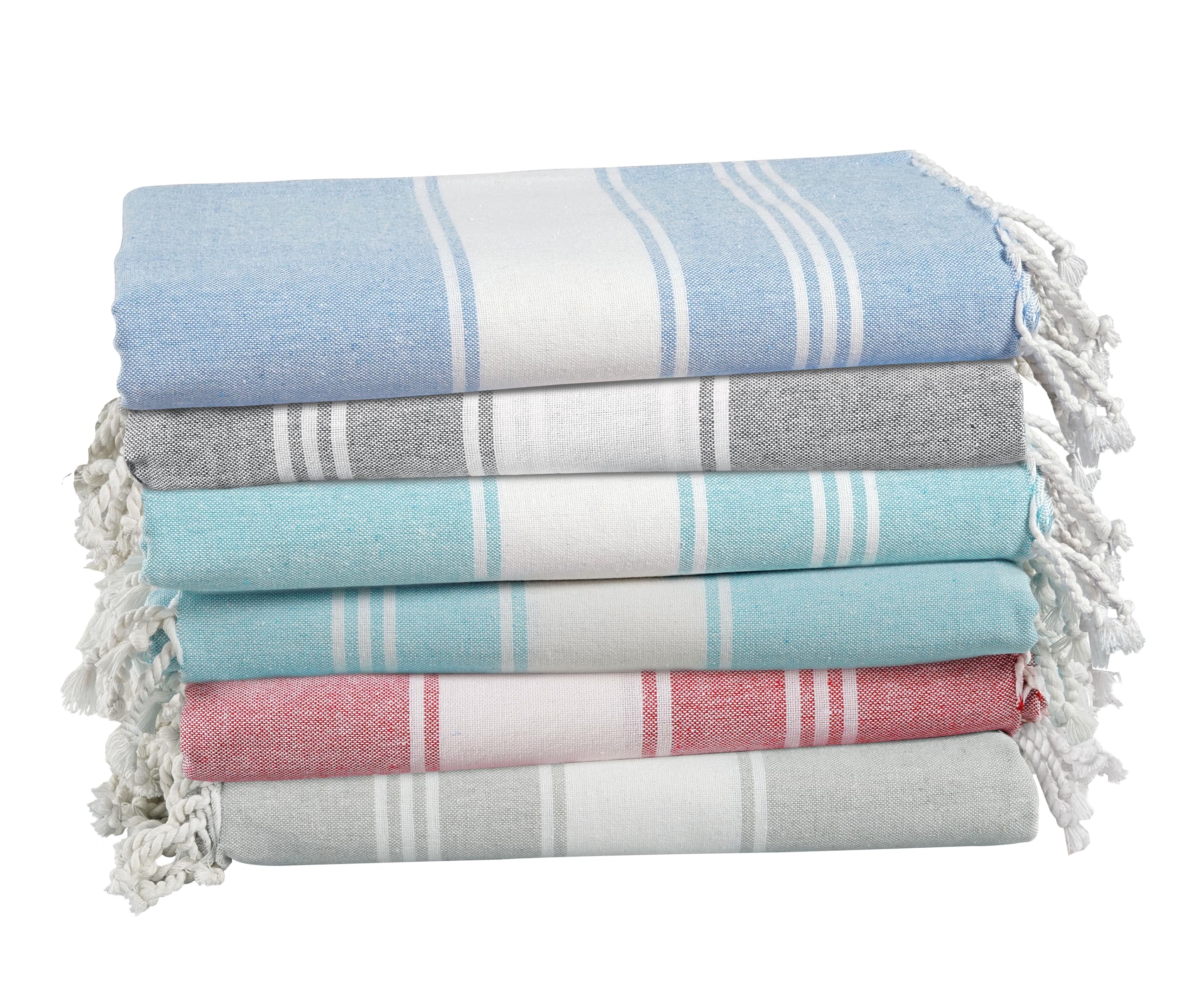 LANE LINEN Beach Towels 6 pack, Oversized Beach Towel, Lightweight Beach essentials for Women Large Pool Towel