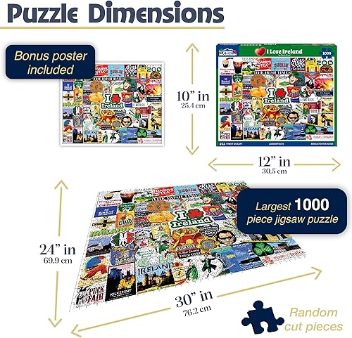 Miniatura 2 de White Mountain - I Love Ireland, rompecabezas de 1000 piezas, rompecabezas de Irlanda