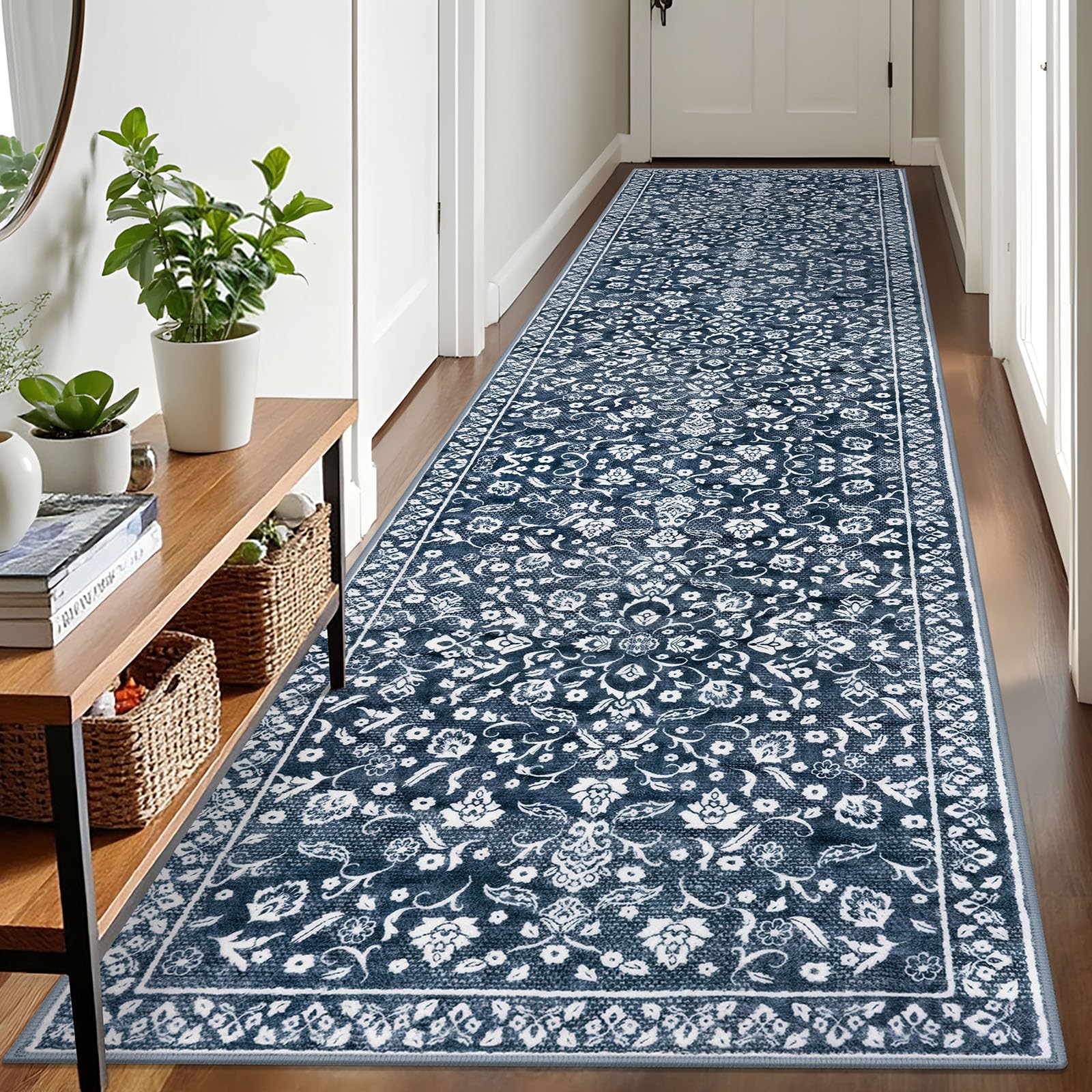 SILOLOOM Vintage Washable Runners for Hallway 3x10 Runner Rug Non Slip — image 1