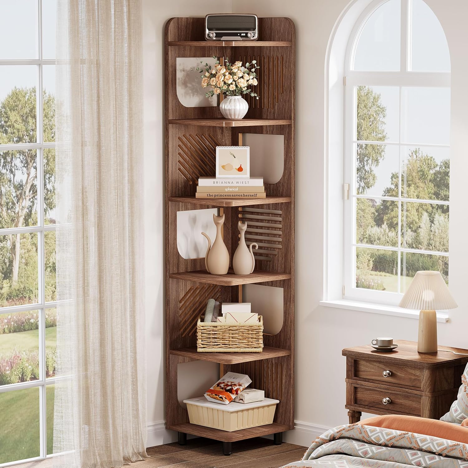 CornerCraft Corner Shelf Unit for Office Storage with Open Shelves