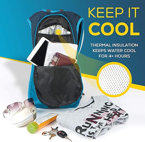 Miniatura 5 de JTRYBE - Paquete de hidratación para correr, ciclismo con vejiga de 2 litros. Impresionante mochila de agua para senderismo. Válvula de mordida y