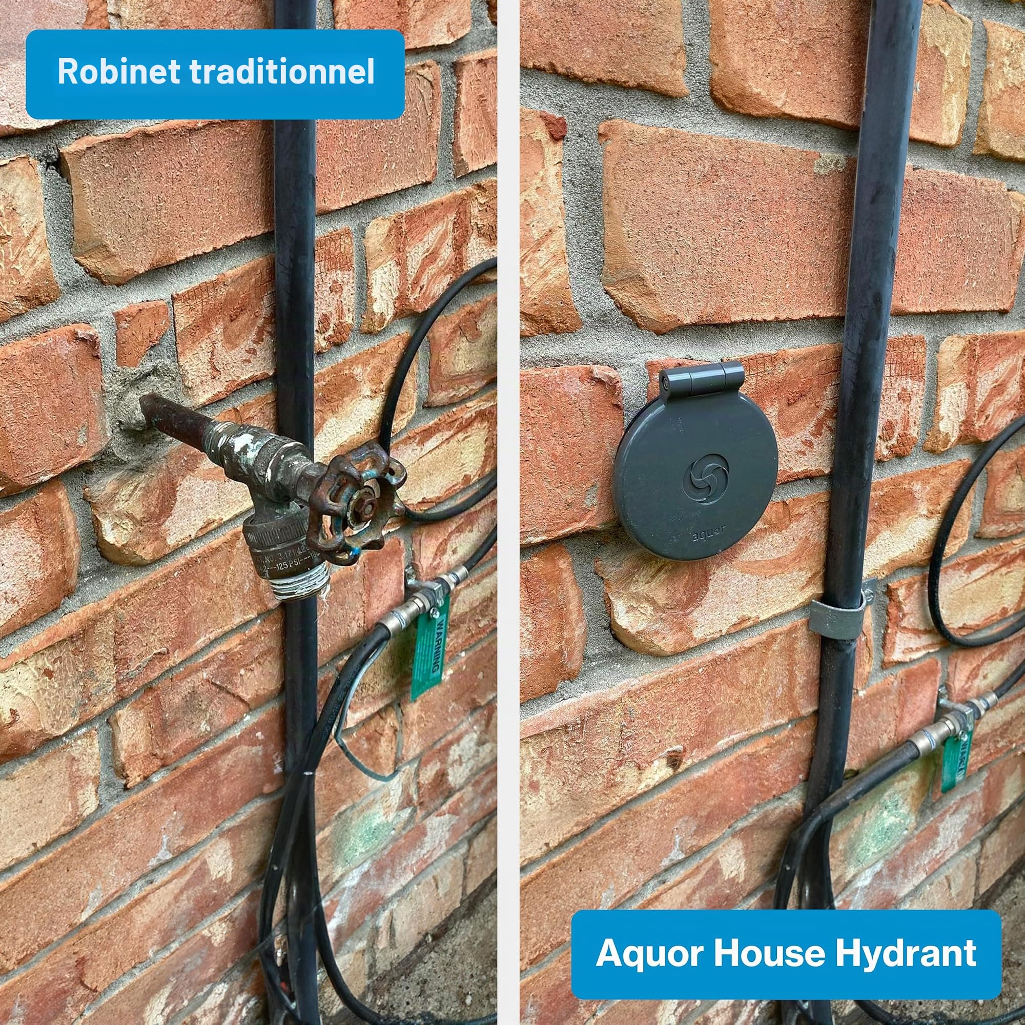 Aquor House Hydrant V1+ Robinet d'extérieur anti-gel avec connexion rapide et anti-siphon, système anti-gel, 30,5 cm, gris ardoise