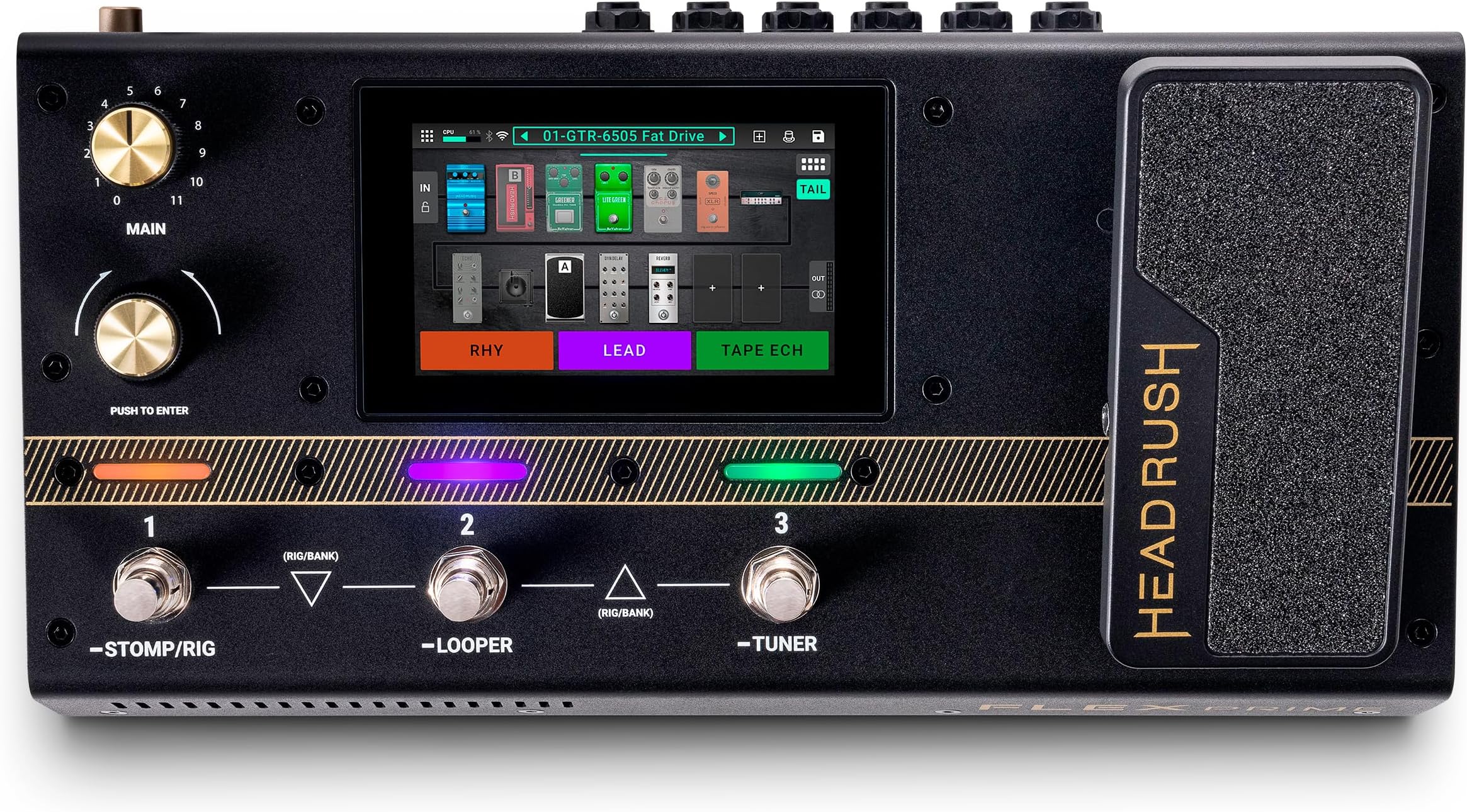 HeadRush Multi Effector Guitar Multi Effects for Touchscreen Guitars & Bass Pedals & Amplifier Modeling Processor Looper Wi-Fi Bluetooth IR Readable USB Lessons Flex Prime