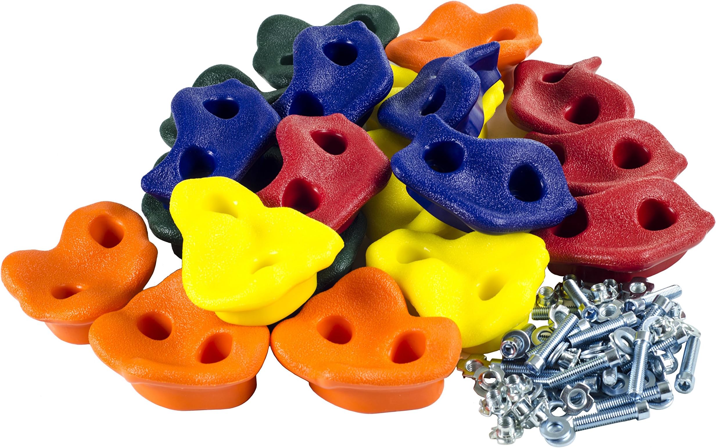 Squirrel Products Kids Rock Climbing Holds Indoor & Outdoor Playground Accessories Rock Wall Climbing Kit with Mounting Hardware