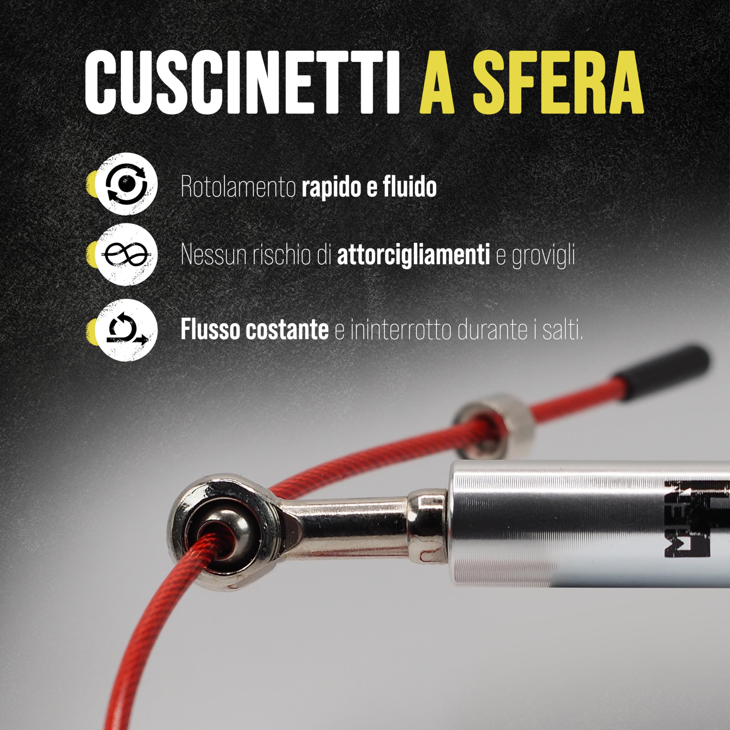 Corde à Sauter Réglable avec Roulements, Corde a Sauter Sport pour Fitness et Cardio