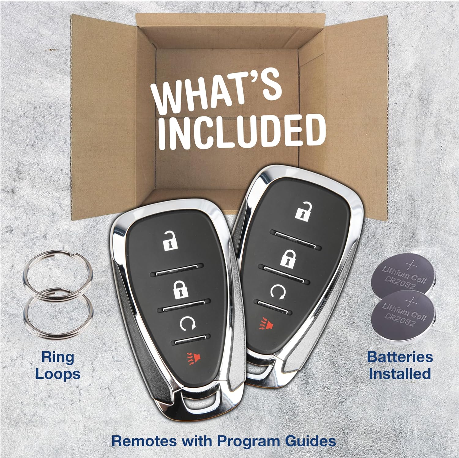 2X Keyless Entry Remote Key Fob Replacement 4-Button for 2019-2025 Chevrolet Blazer Bolt Trailblazer Traverse Trax (HYQ4ES, 13530712, 13547829, 13535665, 13547841)