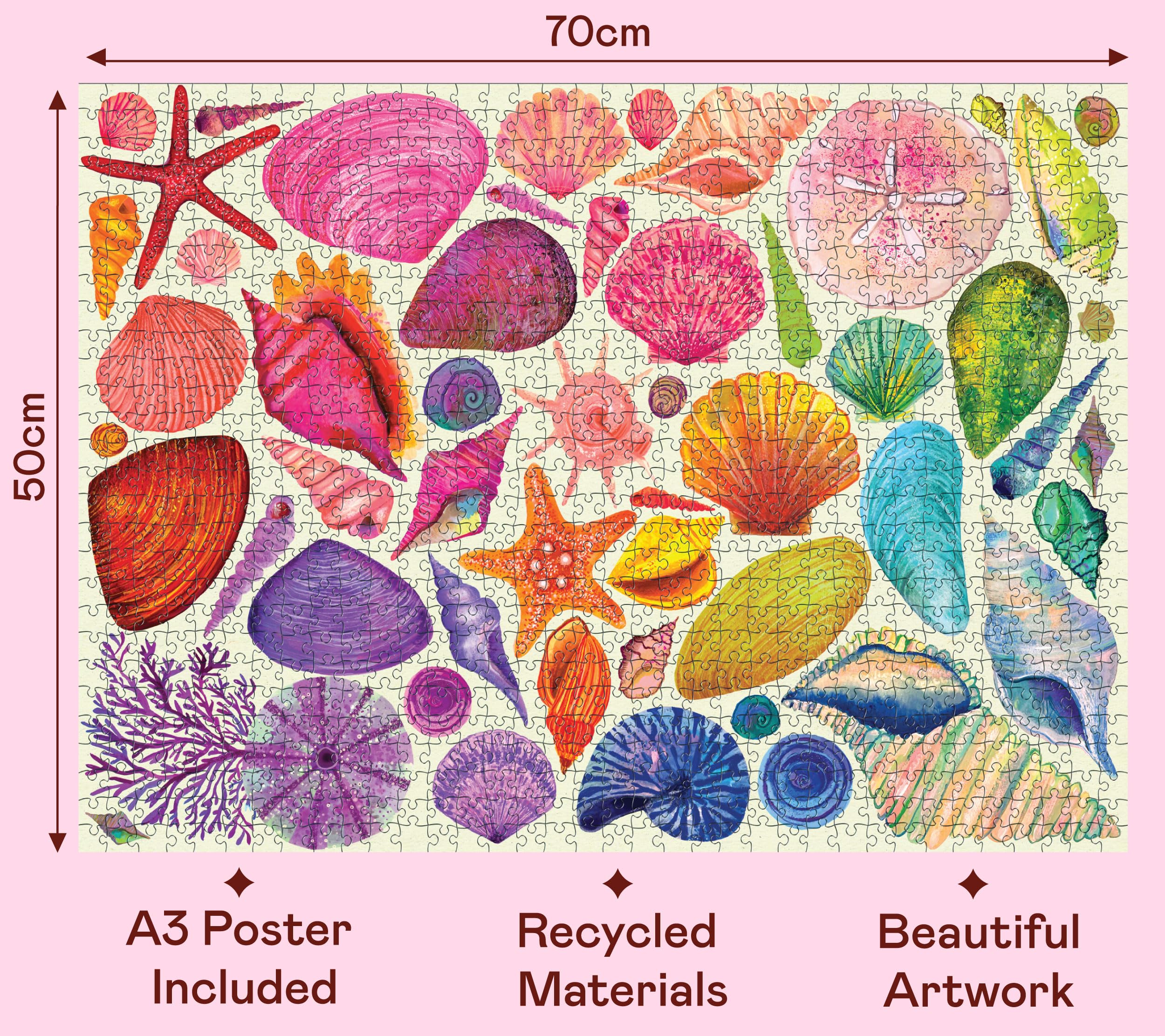 Elena Essex 1000 Piece Puzzle for Adults - , Puzzles for Adults 1000 Pieces, Colorful Beach Ocean Seashell, Puzzle 1000 Pieces, Size 28 x 20 inches: Sunrise