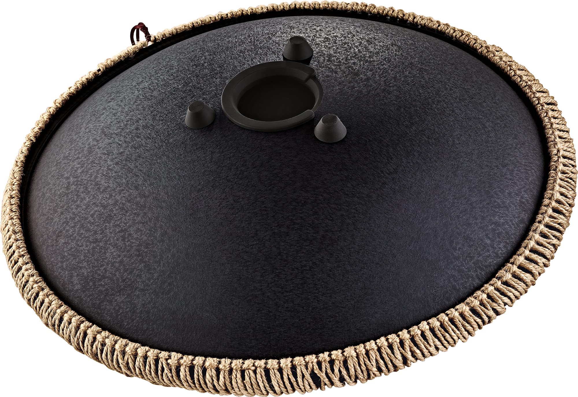 Sonic Energy Steel Tongue Drum – Octave Tank Drum 16 pouces en Ré Kurd – pour la méditation, le yoga, la percussion - noir avec gravure- inclus mailloches et sac (OSTD1BKE)