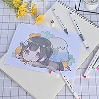 Vista 6 de Dabo&Shobo Marcador de alcohol de 96 colores, marcadores de dibujo, marcadores de doble punta, punta fina y cincel, marcador de cincel para colorear